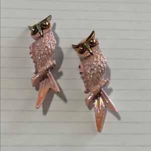 Vintage Pink Owl Brooches